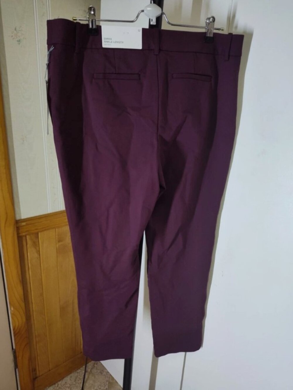 NWT Liz Claiborne Emma Purple Ankle Pants Size 12 Slim Tapered Stretch Zip - Picture 2 of 14